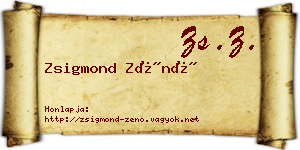Zsigmond Zénó névjegykártya
